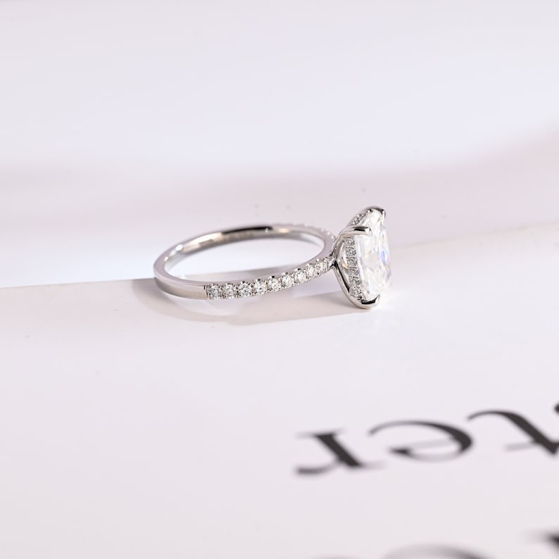 2.0 CT Emerald Pave Moissanite Engagement Ring