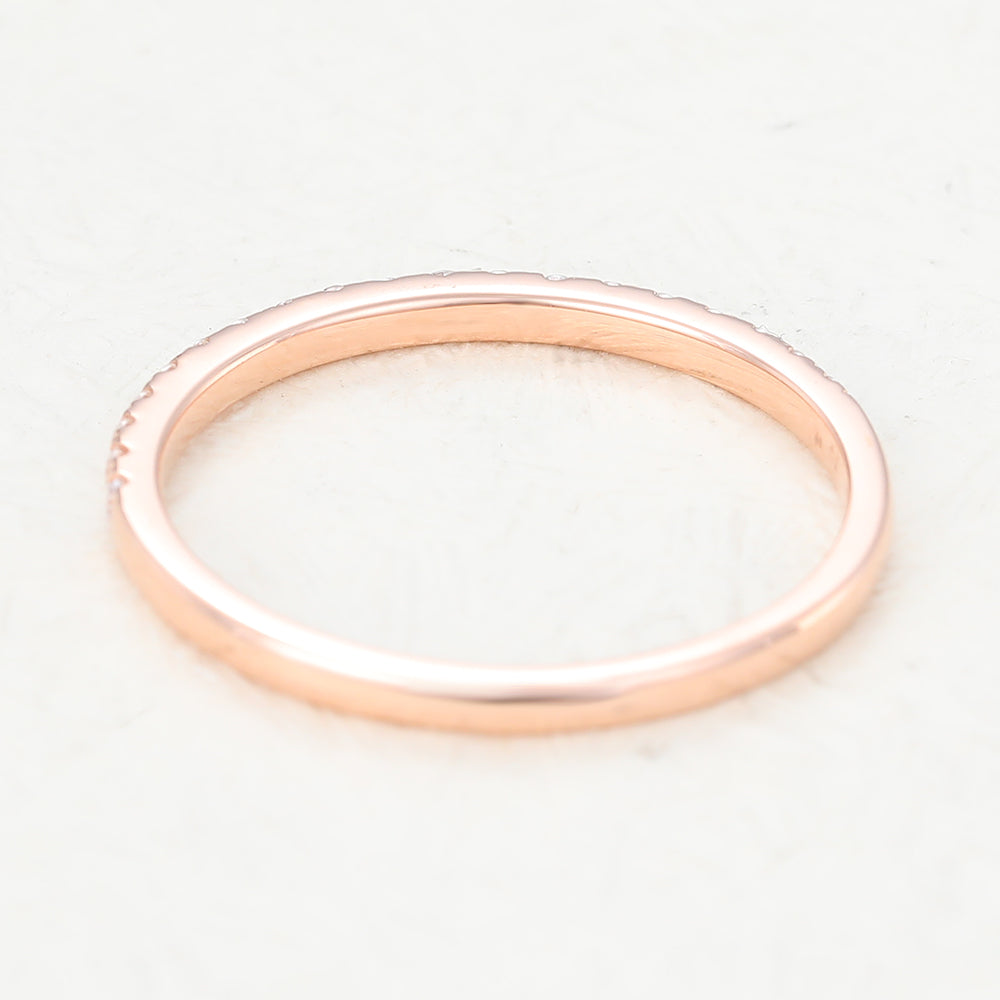 0.22 TCW Round Half Eternity Moissanite Wedding Band