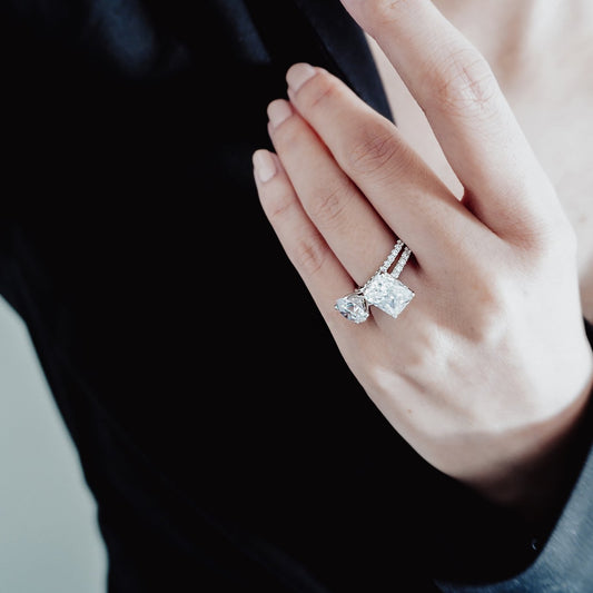 3 CT Radiant Pave Moissanite Engagement Ring