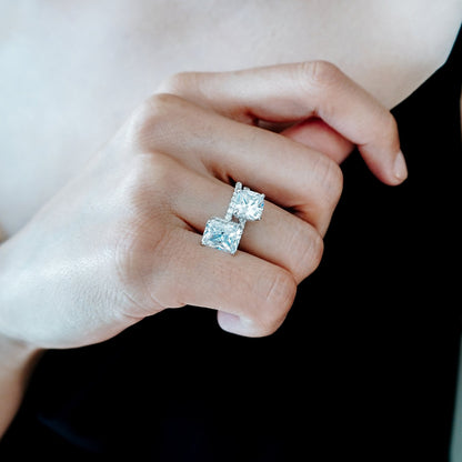 3 CT Radiant Pave Moissanite Engagement Ring