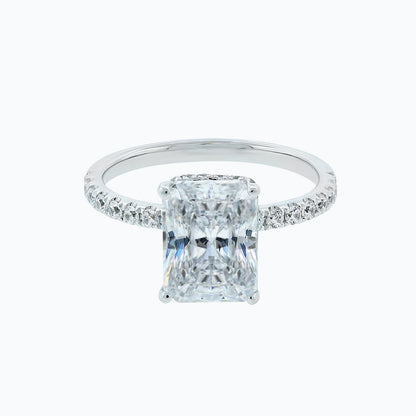 3 CT Radiant Pave Moissanite Engagement Ring