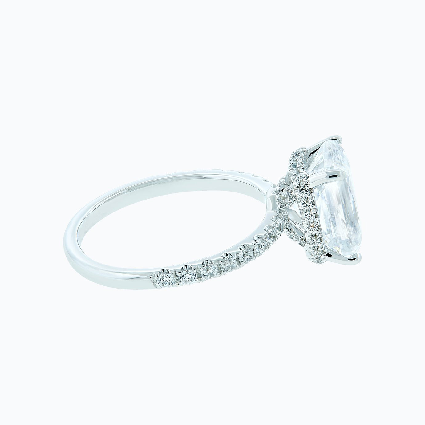 3 CT Radiant Pave Moissanite Engagement Ring