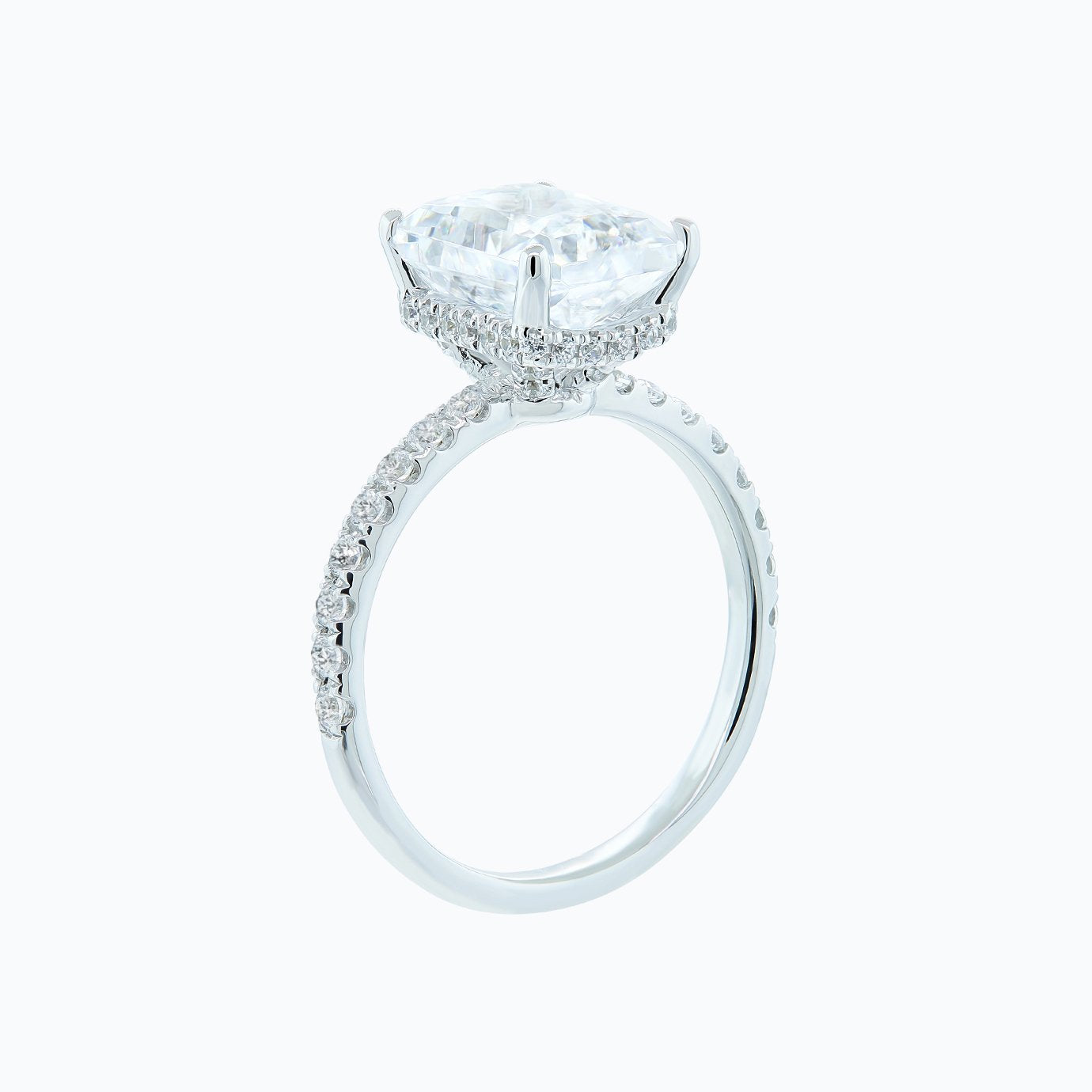 3 CT Radiant Pave Moissanite Engagement Ring