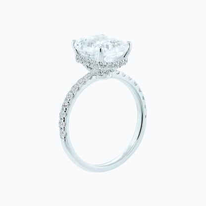 3 CT Radiant Pave Moissanite Engagement Ring