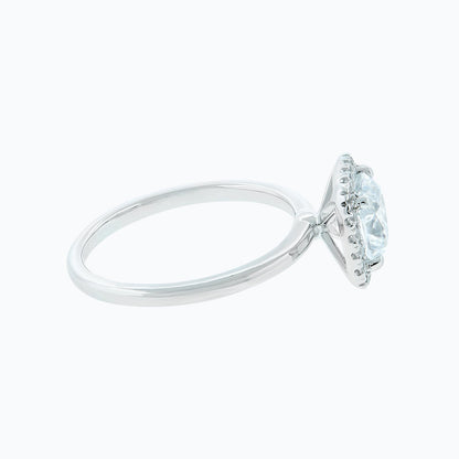 1.50 CT Cushion Halo Moissanite Engagement Ring