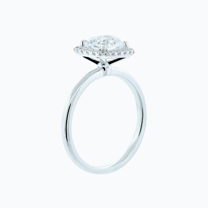 1.50 CT Cushion Halo Moissanite Engagement Ring