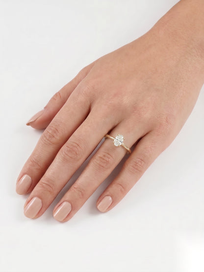 0.5 CT Oval Solitaire Moissanite Engagement Ring