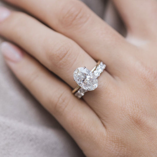 4 CT Oval Solitaire Moissanite Engagement Ring