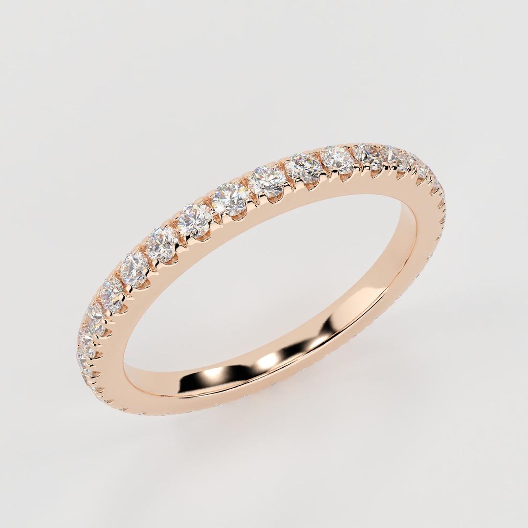 0.25 TCW Round Shaped Moissanite Wedding Band