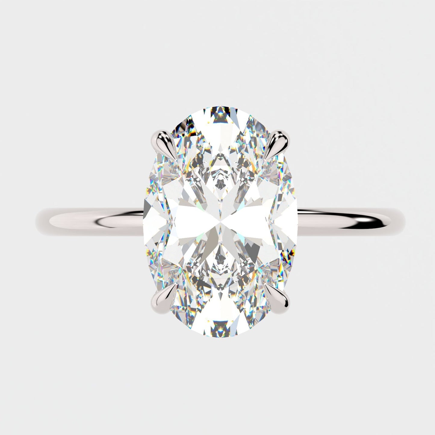 4 CT Oval Solitaire Moissanite Engagement Ring
