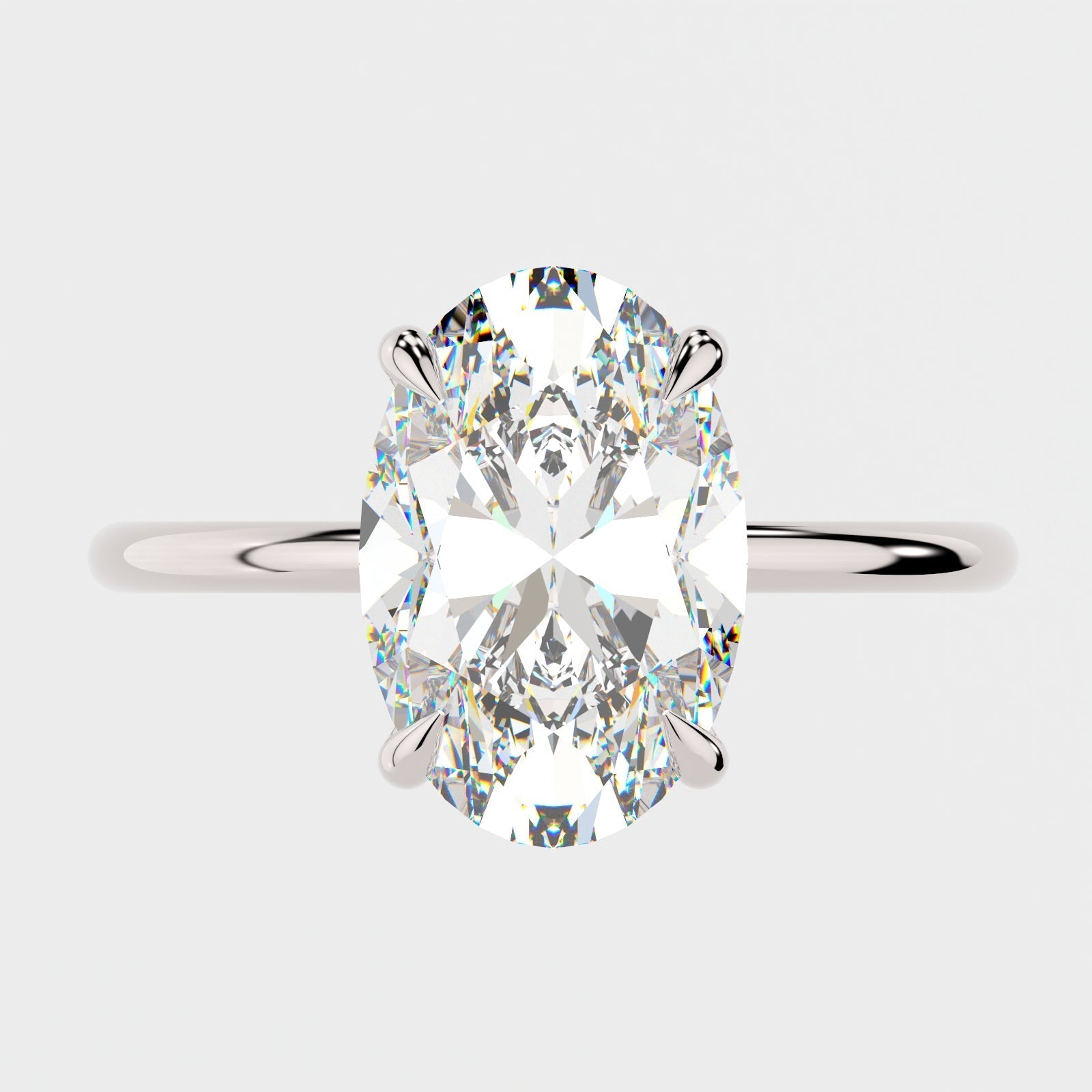 4 CT Oval Solitaire Moissanite Engagement Ring