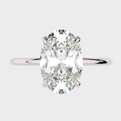 4 CT Oval Solitaire Moissanite Engagement Ring