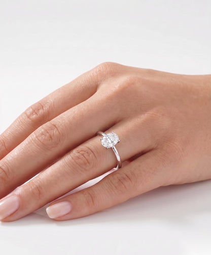 2.5 CT Oval Solitaire Moissanite Engagement Ring
