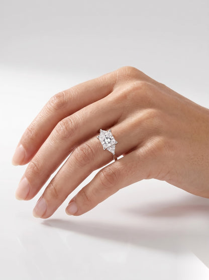 0.5 CT Princess Three Stone Moissanite Engagement Ring