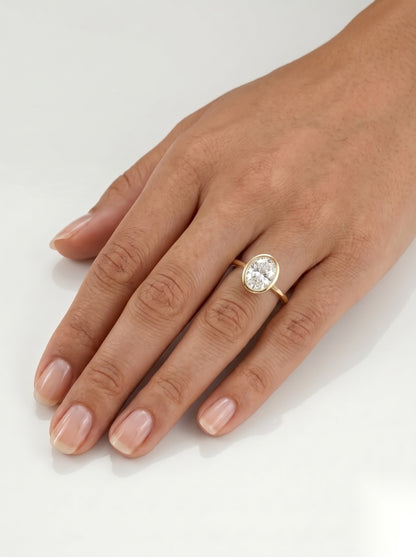 4 CT Oval Hidden Halo Moissanite Engagement Ring