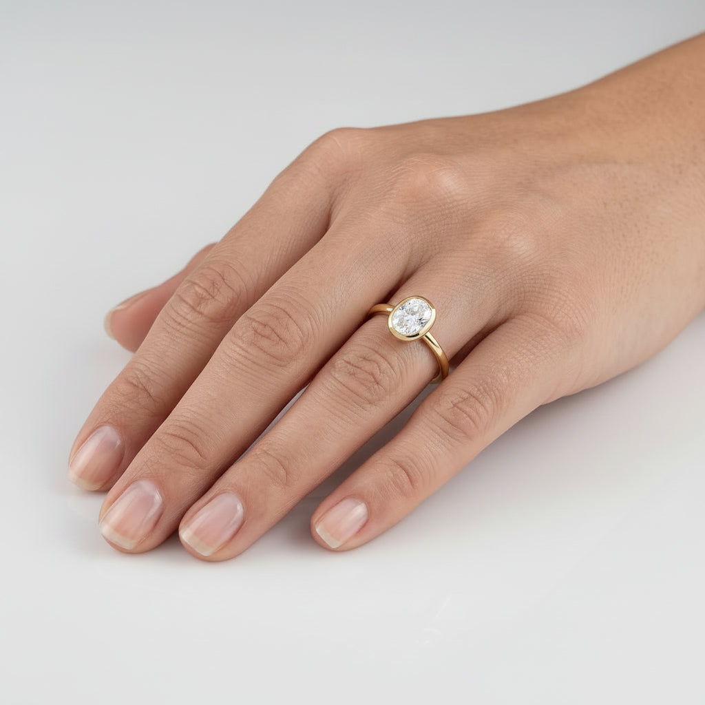 2.5 CT Oval Solitaire Moissanite Engagement Ring