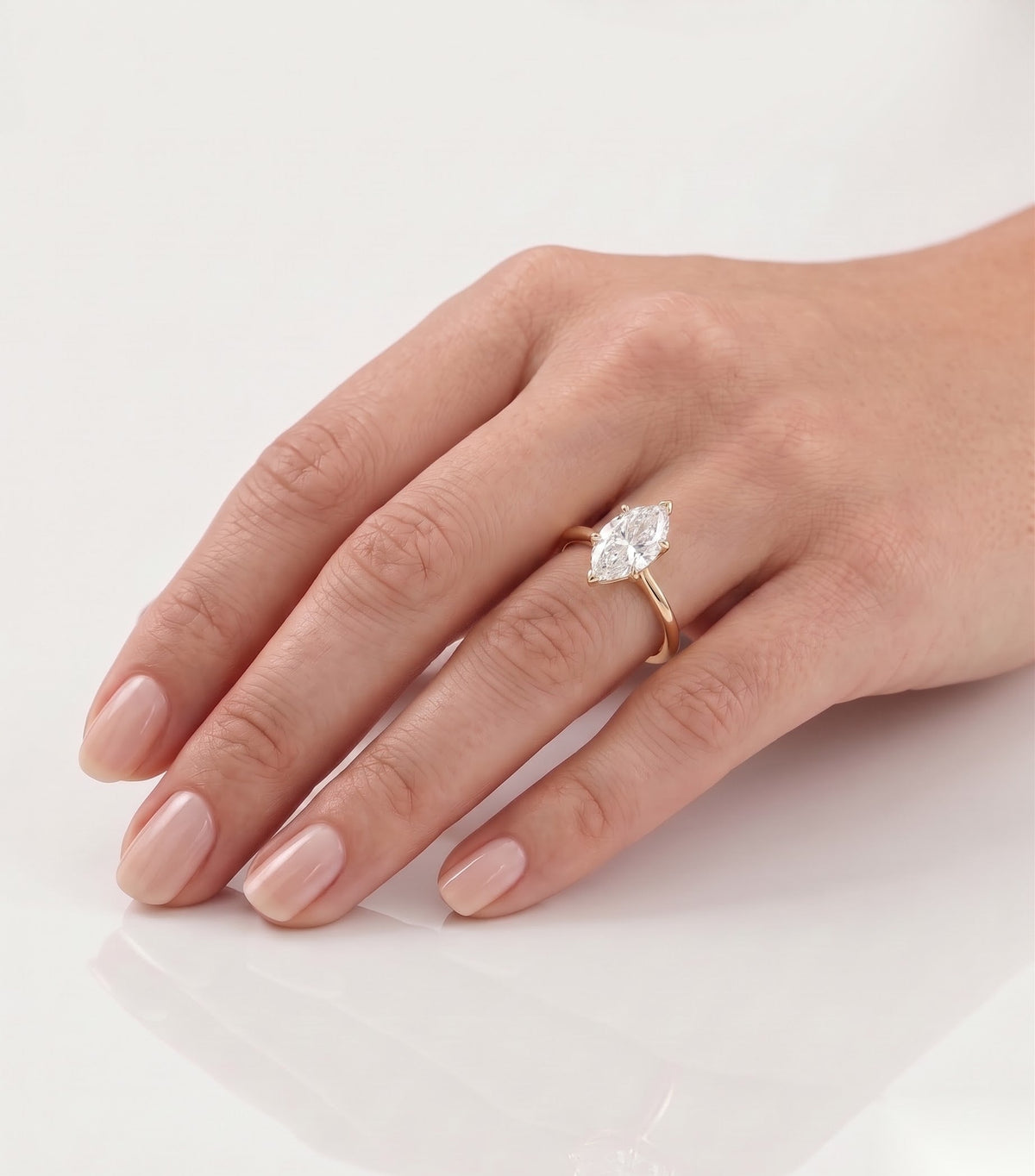 1.5 CT Marquise Solitaire Moissanite Engagement Ring