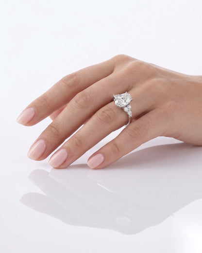 2 CT Oval Cluster Moissanite Engagement Ring