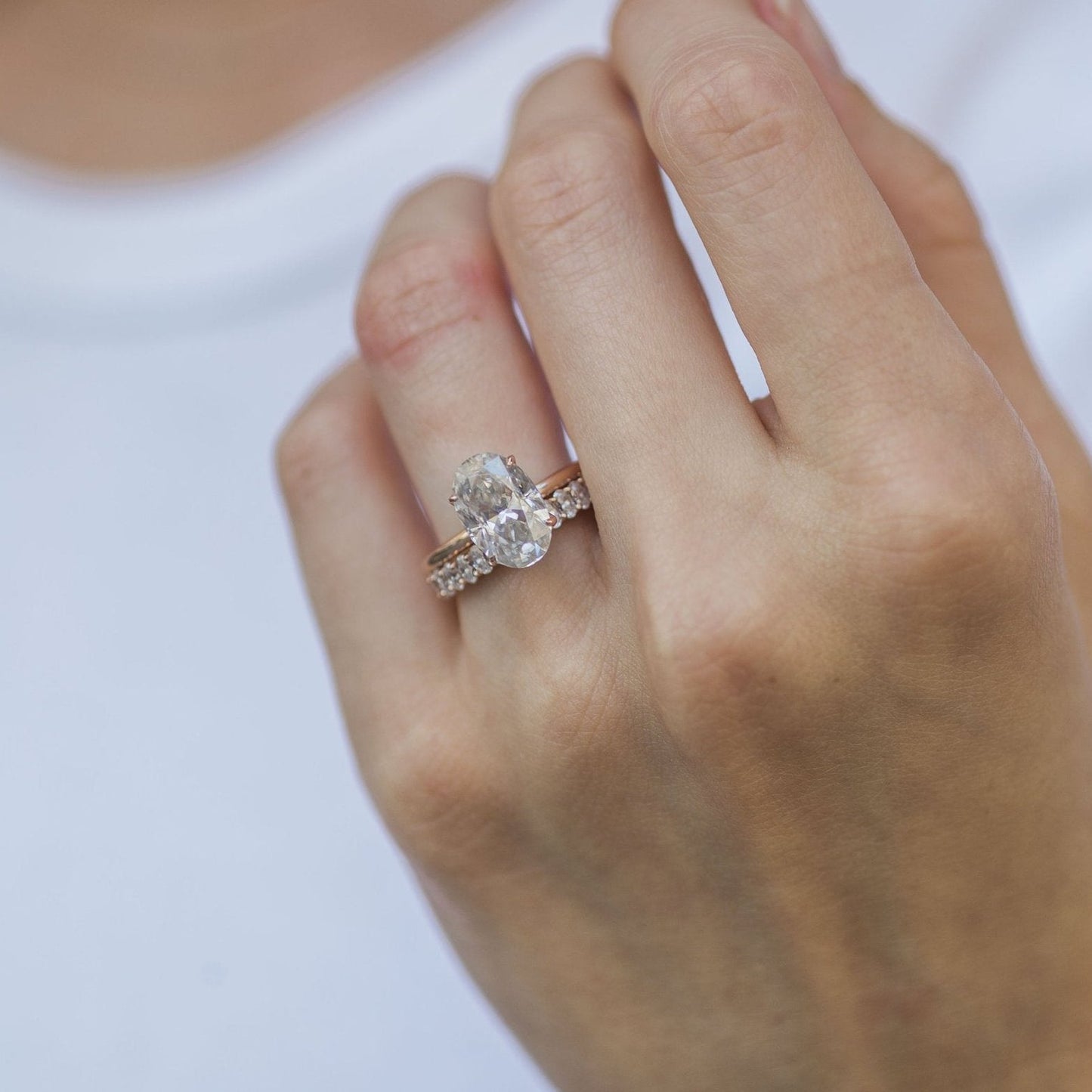 4 CT Oval Solitaire Moissanite Engagement Ring