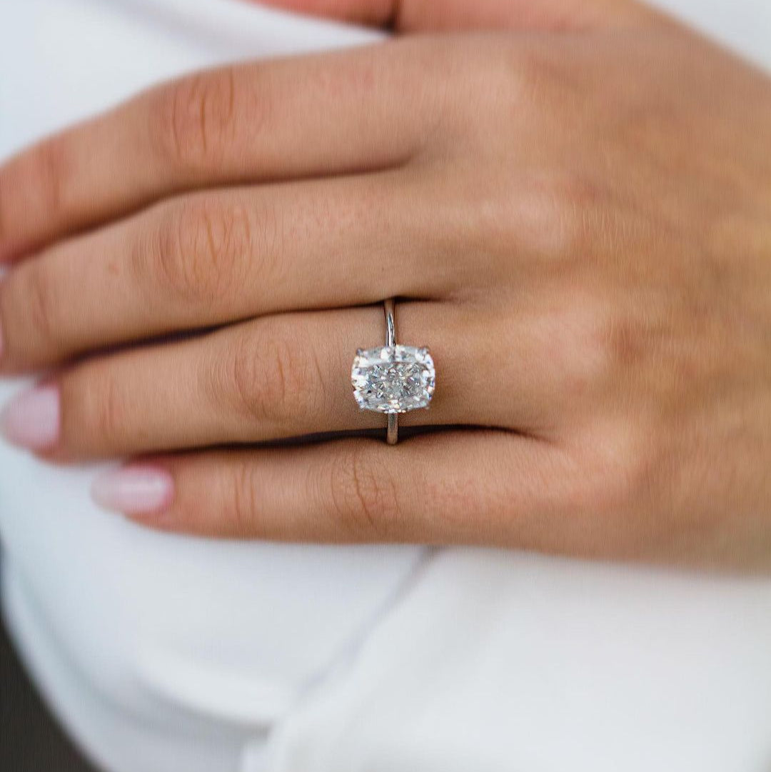 4.55 CT Cushion Solitaire Moissanite Engagement Ring