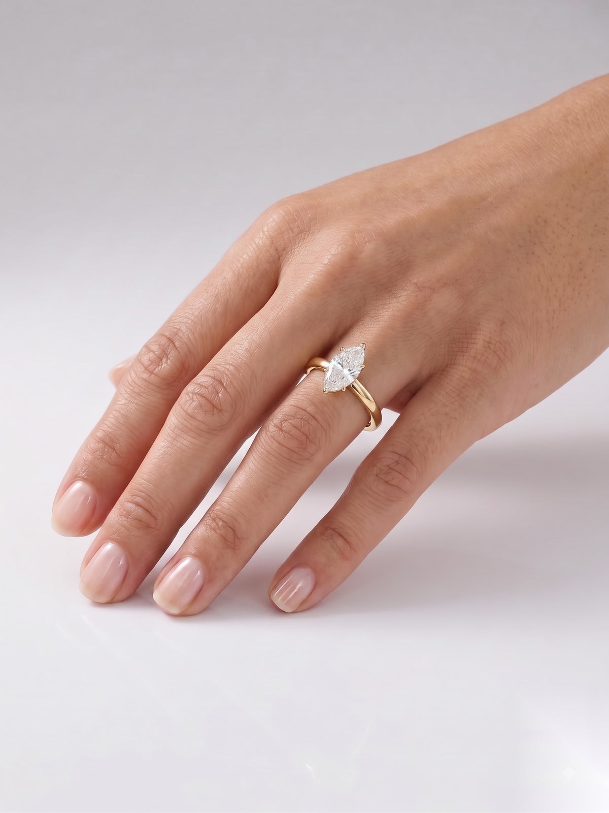 1 CT Marquise Solitaire Moissanite Engagement Ring