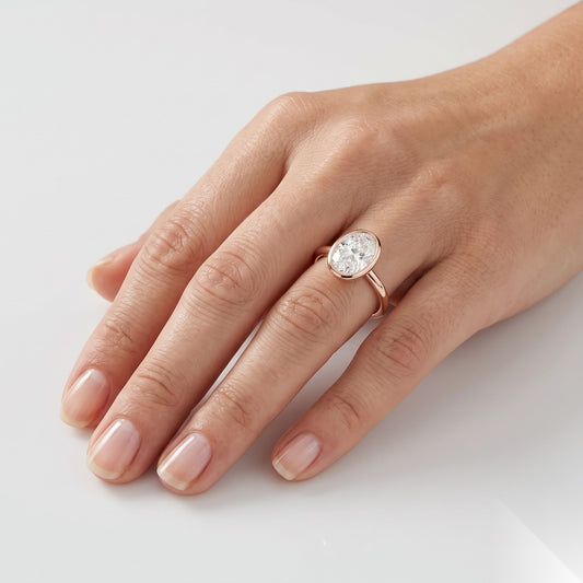 1.5 CT Oval Solitaire Moissanite Engagement Ring