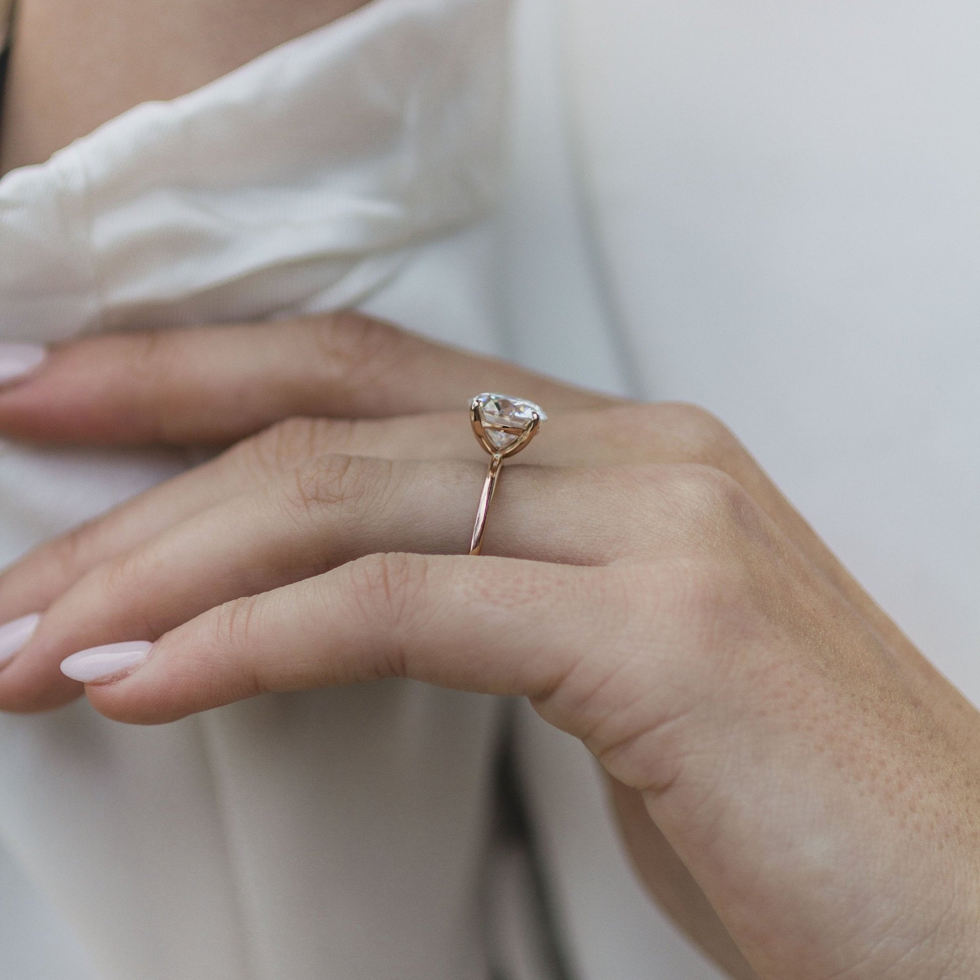 3 CT Round Solitaire Moissanite Engagement Ring