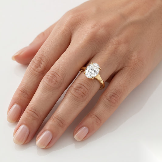 0.5 CT Oval Solitaire Moissanite Engagement Ring