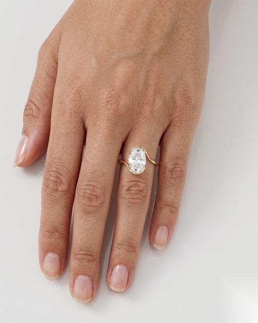 3 CT Oval Solitaire Moissanite Engagement Ring