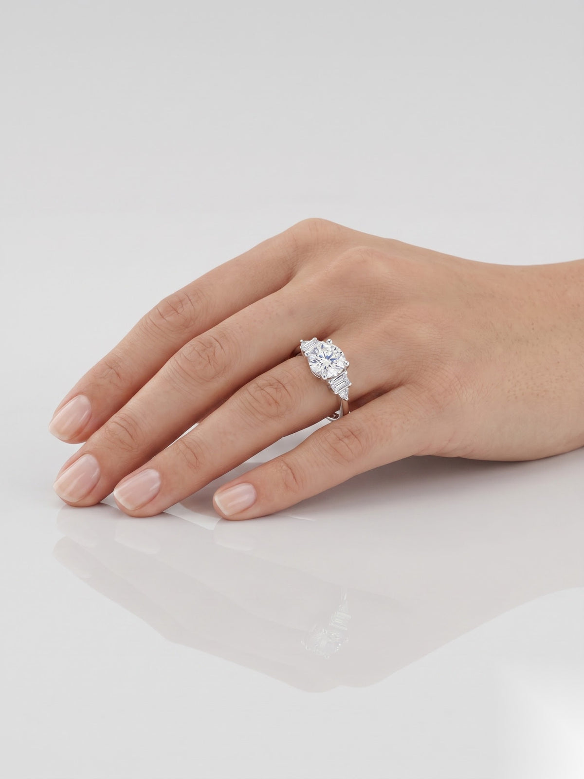 1 CT Round Dainty Pave Moissanite Engagement Ring
