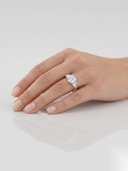 1 CT Round Dainty Pave Moissanite Engagement Ring