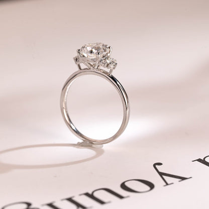 2.0 CT Pear Cluster Moissanite Engagement Ring