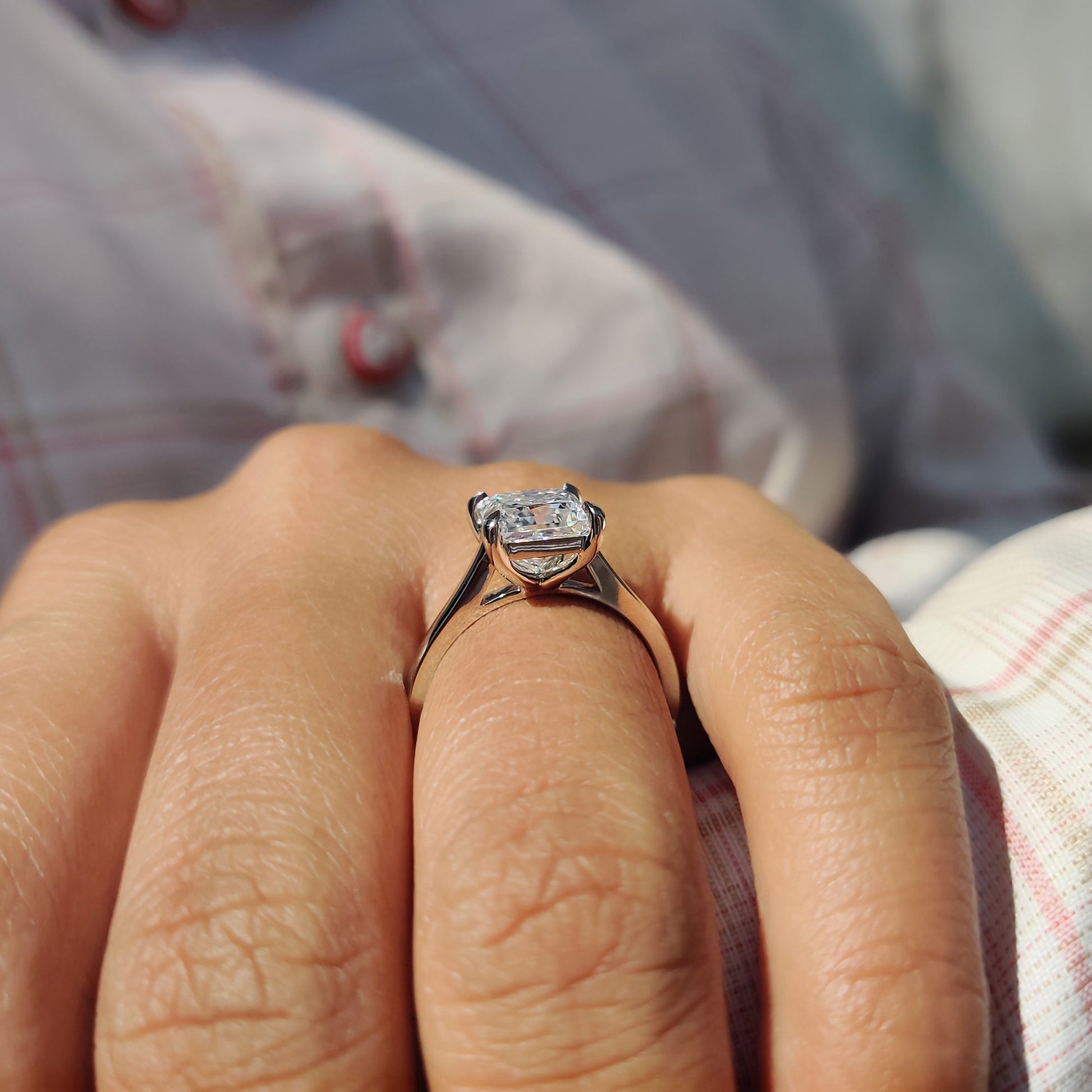 2.5 CT Princess Solitaire Moissanite Engagement Ring