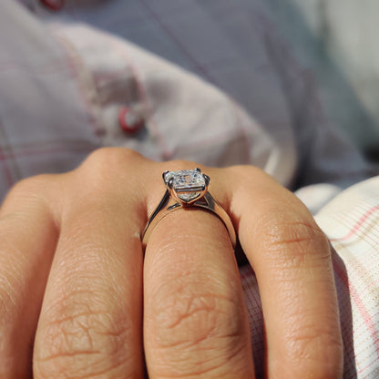 2.5 CT Princess Solitaire Moissanite Engagement Ring