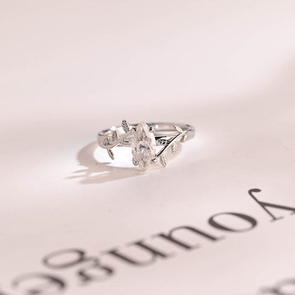 2.0 CT Marquise Solitaire Moissanite Engagement Ring