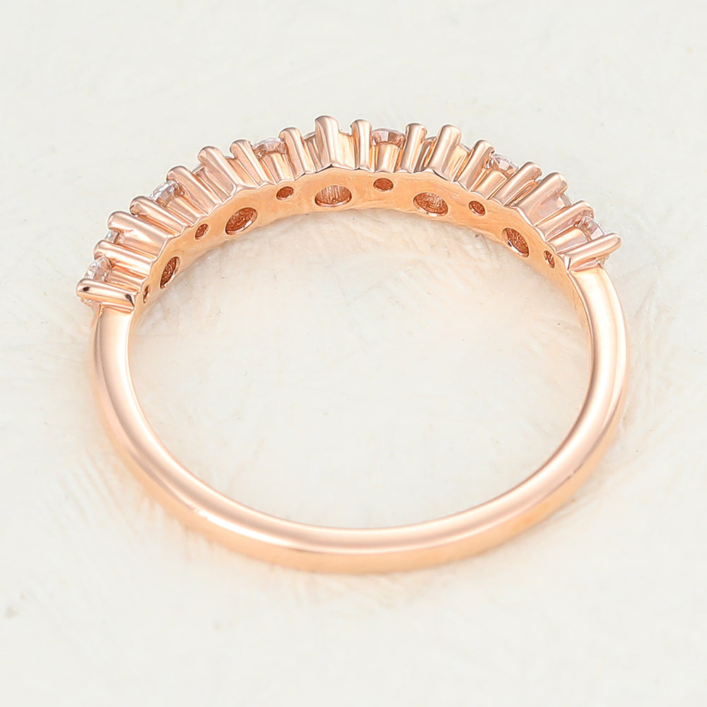 0.29 TCW Round Cluster Moissanite Wedding Band
