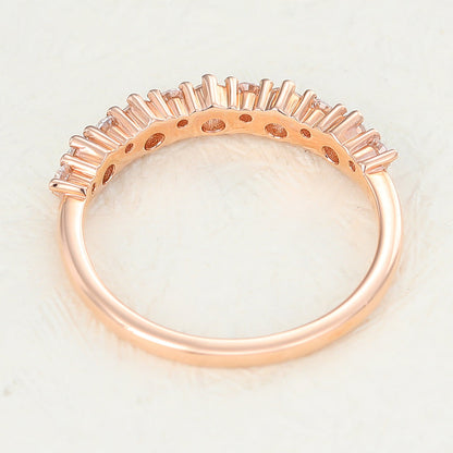 0.29 TCW Round Cluster Moissanite Wedding Band