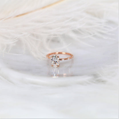 2 CT Oval Dainty Pave Moissanite Engagement Ring