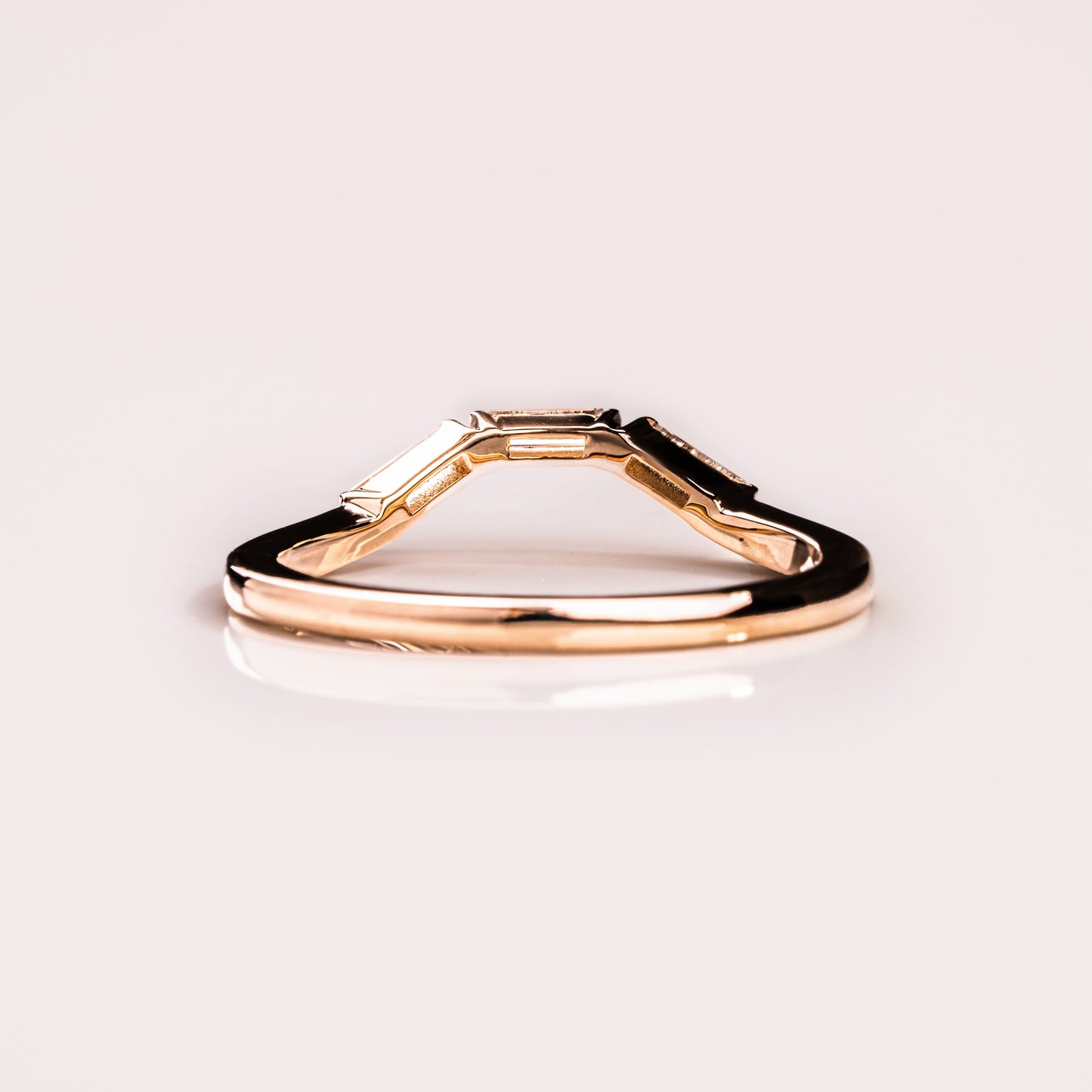 0.39 TCW Baguette Curved Moissanite Wedding Band