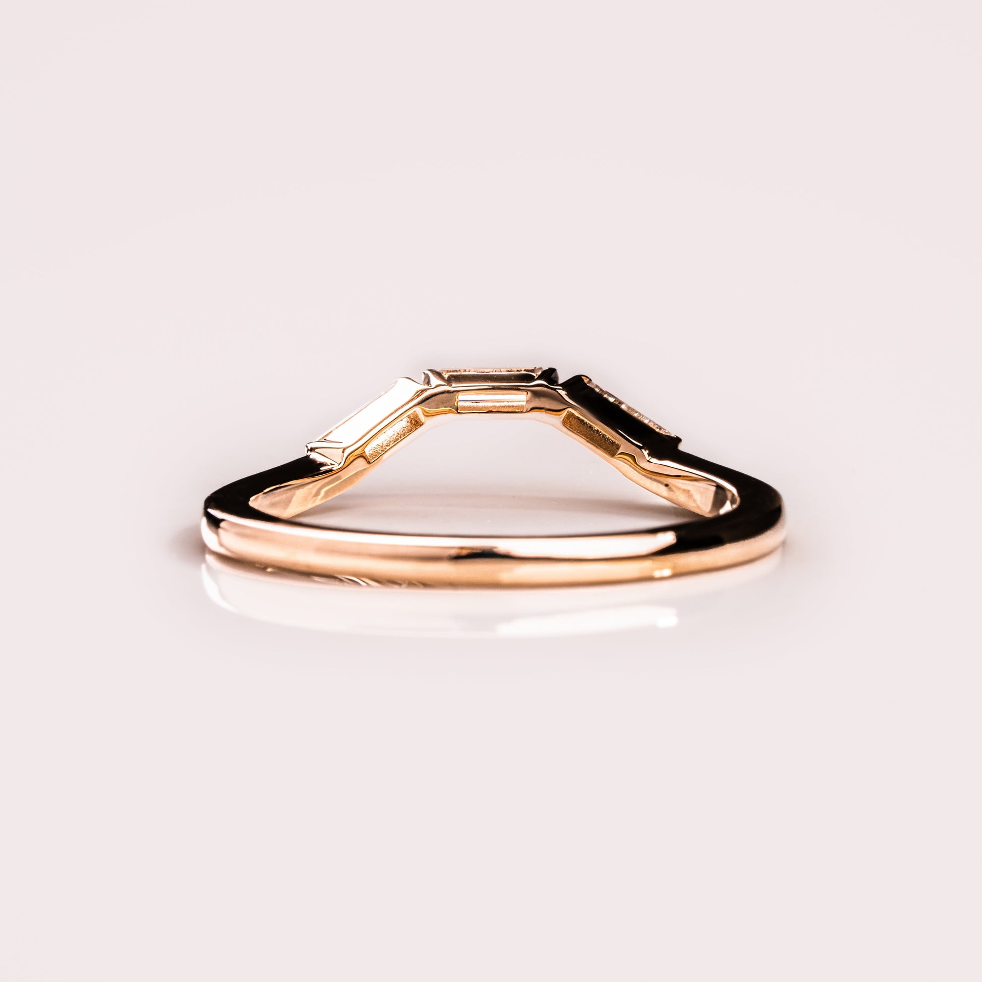 0.39 TCW Baguette Curved Moissanite Wedding Band