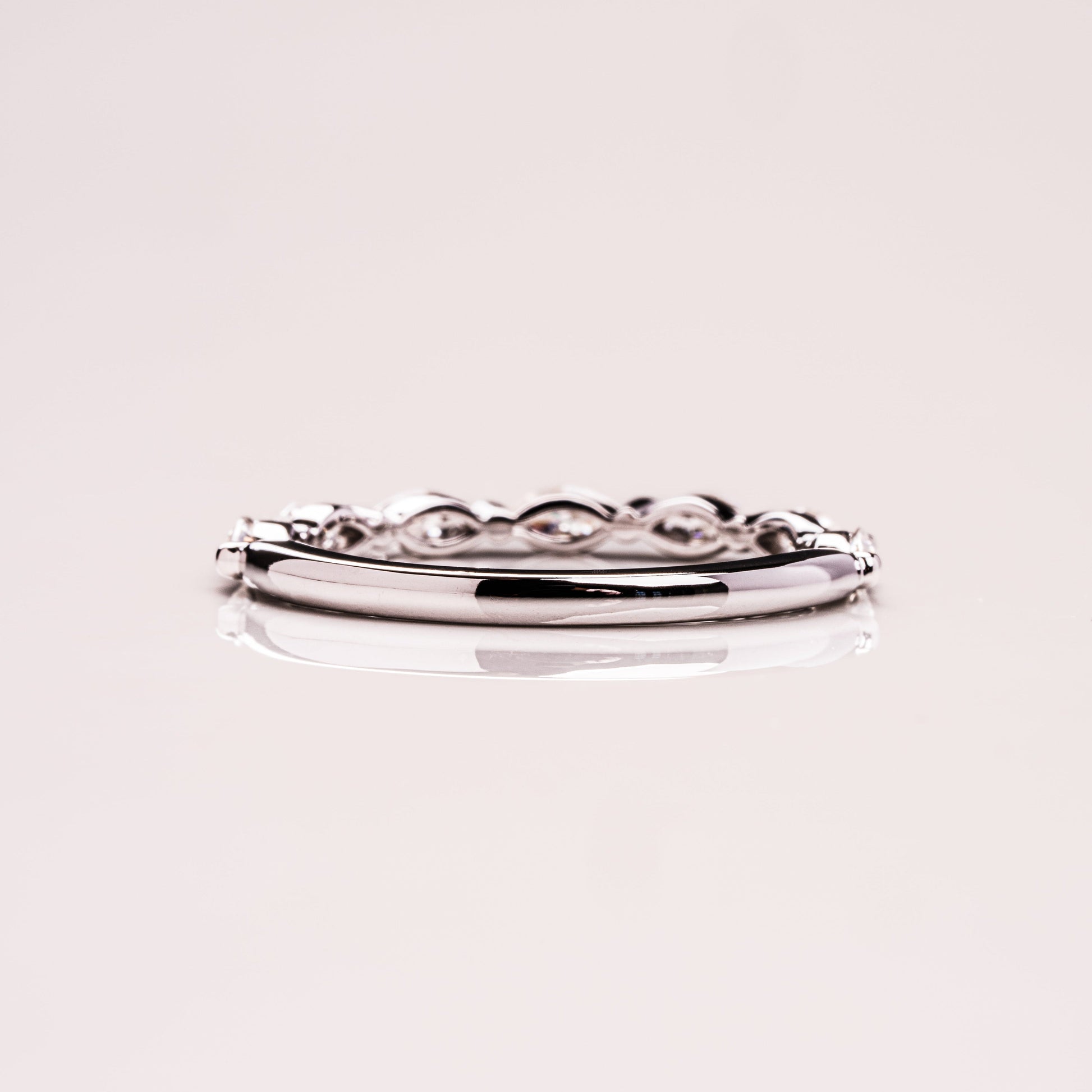 0.7 TCW Marquise Half Eternity Moissanite Wedding Band