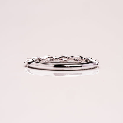 0.7 TCW Marquise Half Eternity Moissanite Wedding Band
