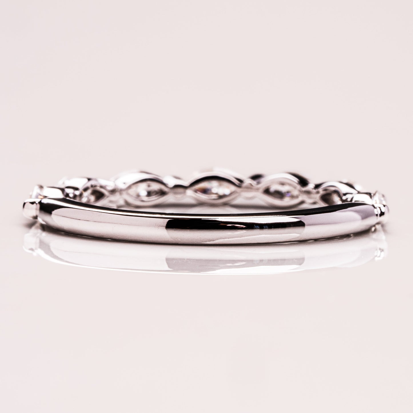 0.7 TCW Marquise Half Eternity Moissanite Wedding Band
