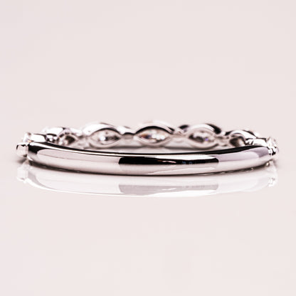 0.7 TCW Marquise Half Eternity Moissanite Wedding Band