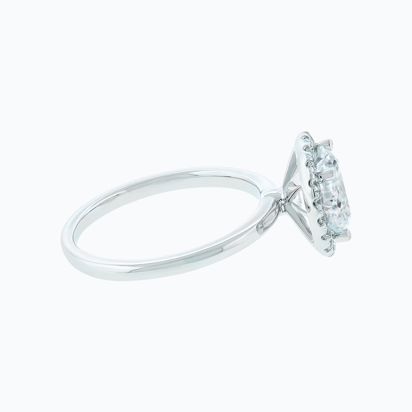 2 CT Round Halo Moissanite Engagement Ring