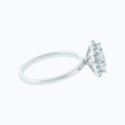 2 CT Round Halo Moissanite Engagement Ring