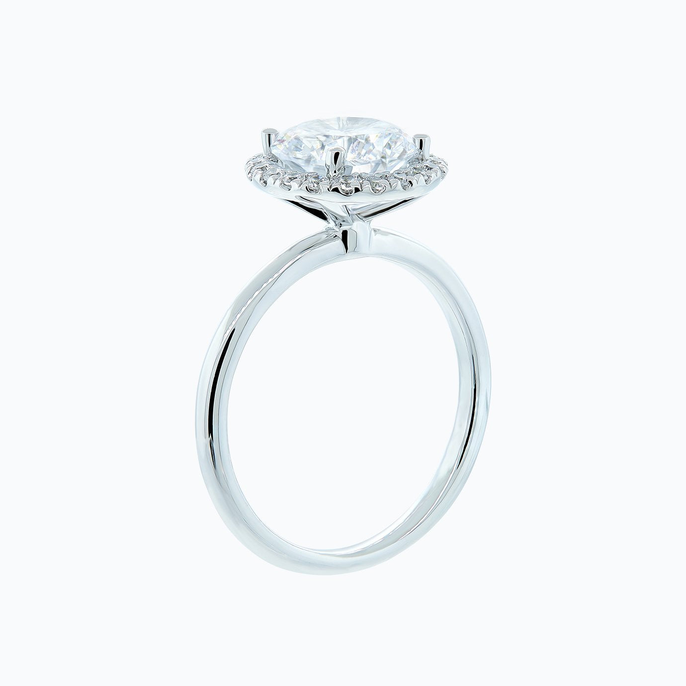 2 CT Round Halo Moissanite Engagement Ring