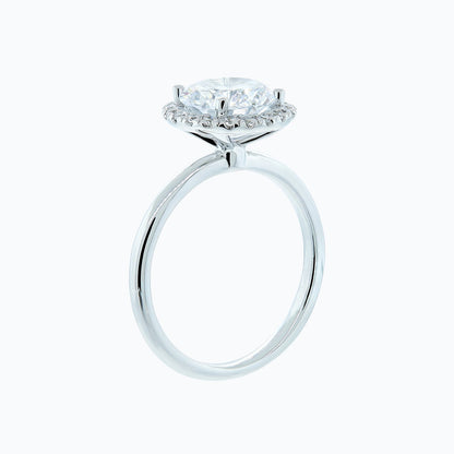 2 CT Round Halo Moissanite Engagement Ring