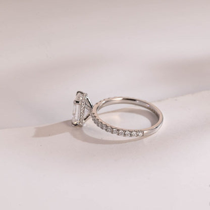 2.0 CT Emerald Pave Moissanite Engagement Ring