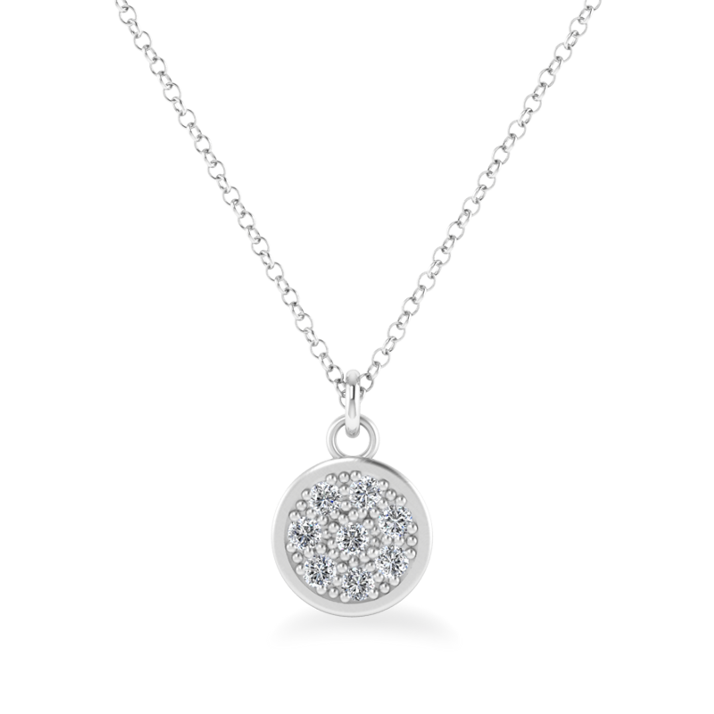 0.8 CT Round Shaped Moissanite Necklace In Multi Stone Design